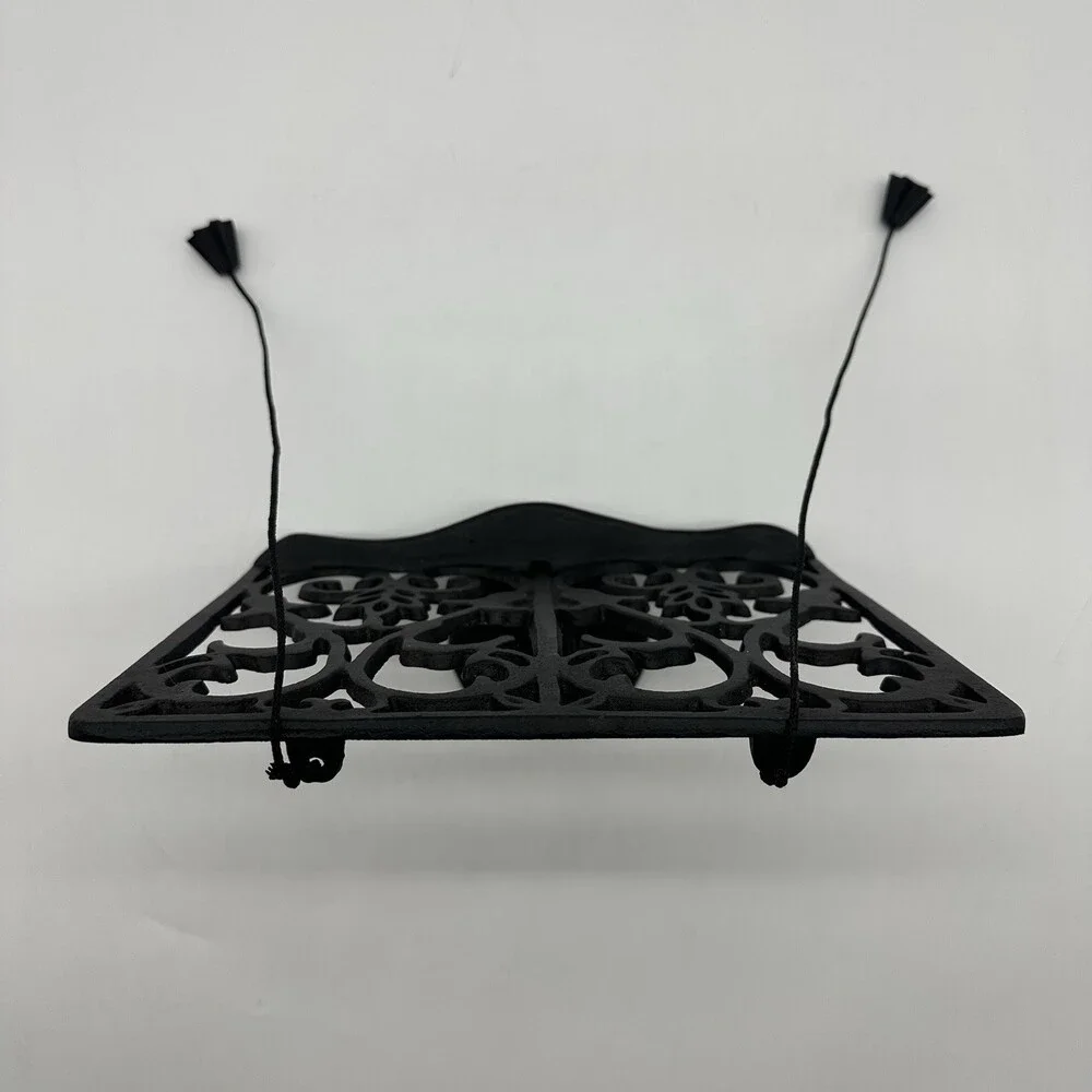 Adjustable Cast Iron Cookbook Stand Heavy Duty Recipe Book Holder w/Weights